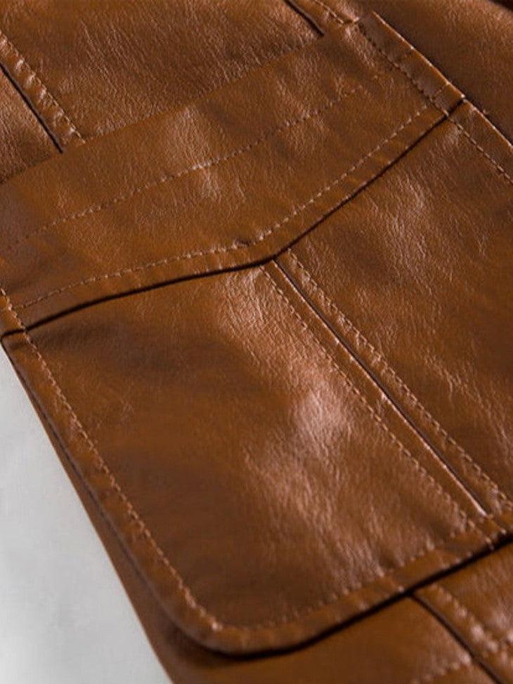 Jonas | Chaqueta de cuero color caramelo