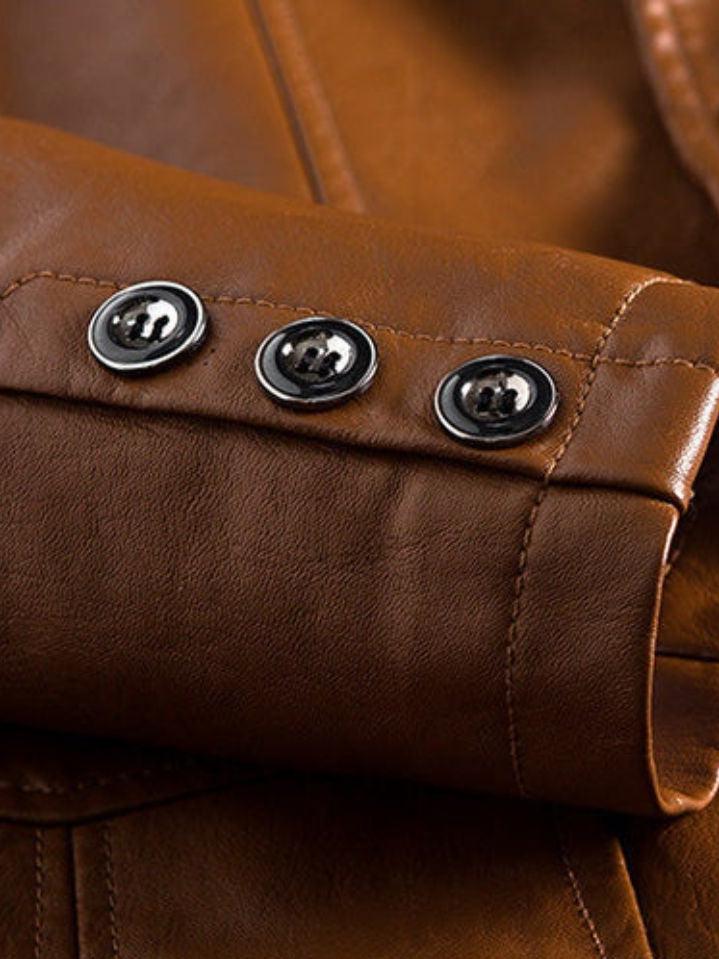 Jonas | Chaqueta de cuero color caramelo